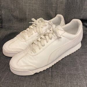 PUMA Mens Size 13 Roma Basic White Lifestyle Sneakers Shoes